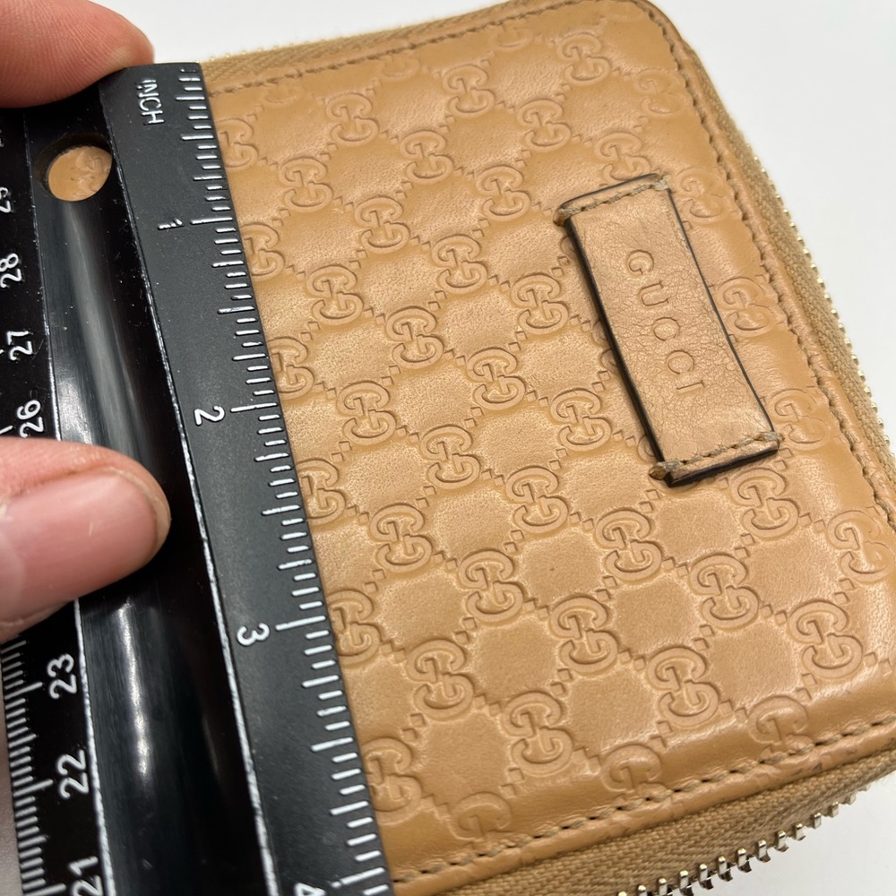 Auth Gucci Shima Micro Gucci Sima Bifold Compact Wallet light brown leather - Picture 10 of 11